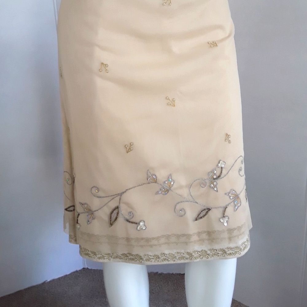 NWT INTUITIONS BOHEMIAN NIGHTS EMBELLISHED SKIRT SZ 10 - Picture 2 of 11